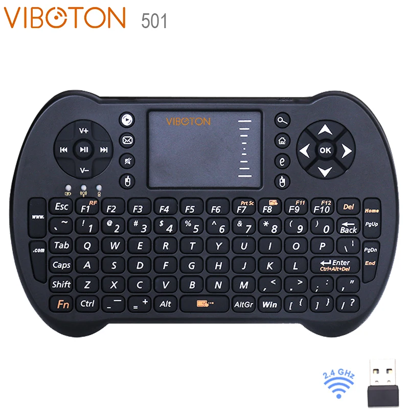 VIBOTON 501 многофункциональная Мини 2,4G Беспроводная клавиатура Air mouse с тачпадом для Мини ПК Android 9,0 tv Box X96 H96