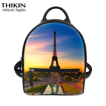 

THIKIN Eiffel Tower Pattern Backpack for Women Casual Rucksack Lady Fashion Mini Travel Purse Fashion Daypack New 2020