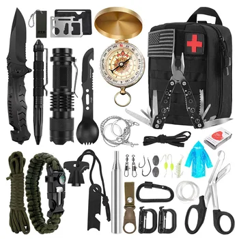 

Survival Kit 32 in 1 Emergency Survival Gear Equipment Tools SOS First Aid Kits for Tactical Hiking Hunting Camping Adventures
