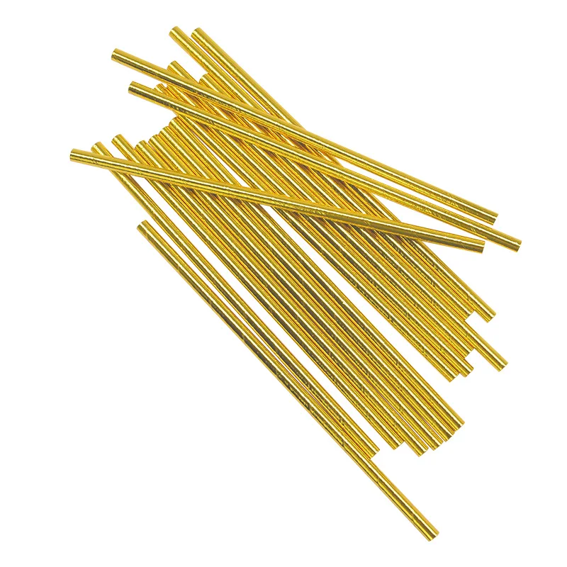 25pcs straws gold Первый с днем рождения одноразовый набор посуды розовый синий тарелка соломинки салфетки чашка для детского душа 1 год День Рождения Декор - Цвет: 25pcs straws gold