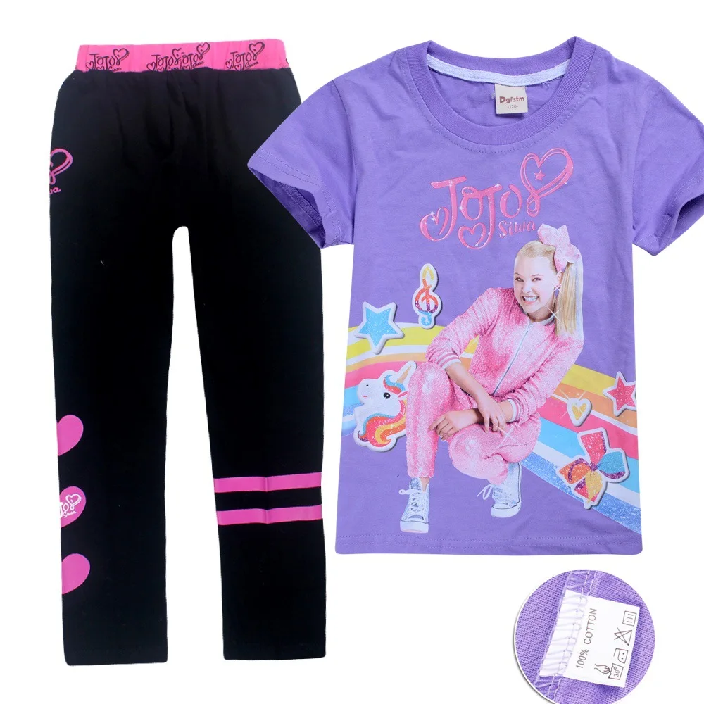 S8493 JOJO Siwa/Одежда для маленьких мальчиков; комплект из футболки и джинсов; футболки; Рождественская одежда для маленьких девочек на День Благодарения; Vampirina - Цвет: S8493