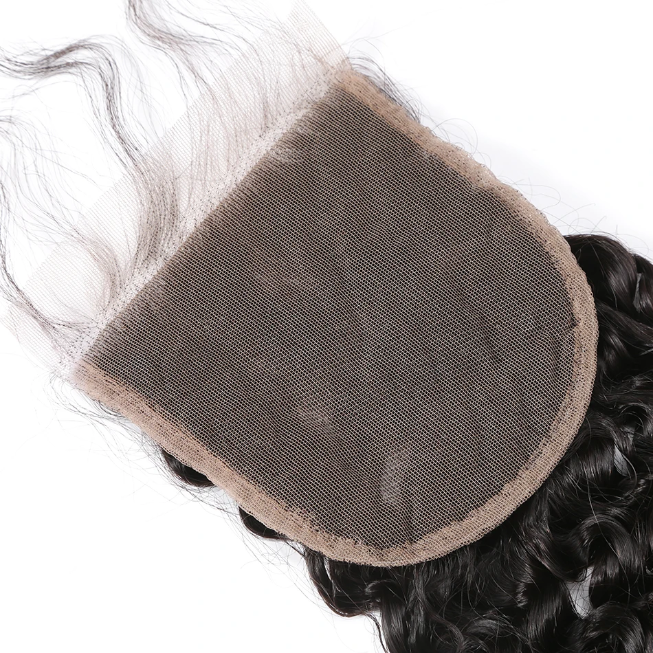 Pacotes com Fechamento Onda de Água Mishell Polegadas Onda Profunda Brasileiro Encaracolado 100% Cabelo Humano 3 4 Pacotes Tecer Rendas Frontal 28 30 40 3 feixes com fechamento brasileiro encaracolado 100% cabelo
