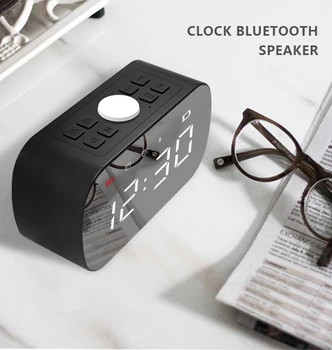 

J19 Fashion Wireless Bluetooth Speaker Portable Bedroom Bedside Mini Subwoofer Speaker Supports TF Card FM Radio LED Alarm Clock