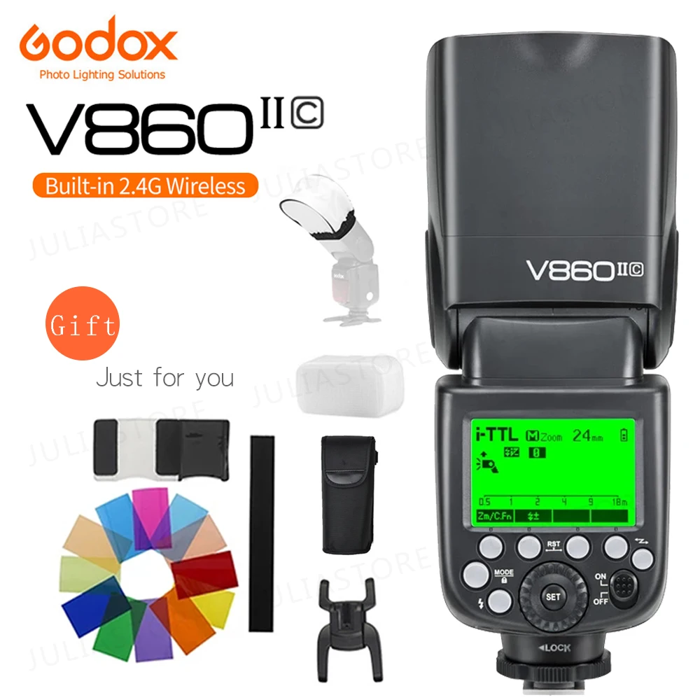 Godox Ving V860II-C E-TTL фотокамер Speedlite HSS 1/8000 Li-Ion Батарея Вспышка для Canon DSLR 800D 760D 750D 200D 80D 70D