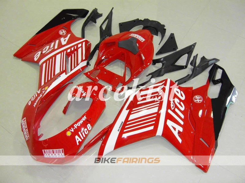 ABS полный обтекатель комплект подходит для DUCATI 848 evo 1098 1198 1098S 2007 2008 2009 2010 2011 2012 набор черный