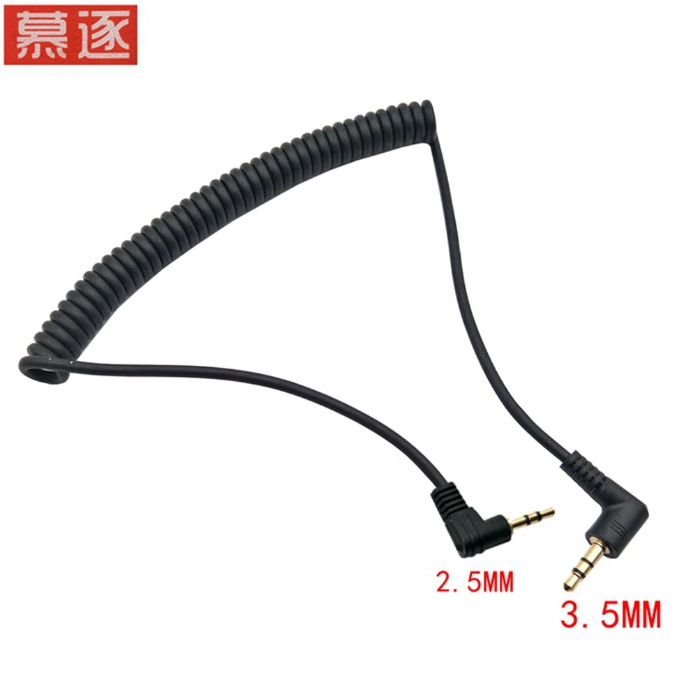 90 grad 3,5mm 3 Pole Männlichen zu 2,5mm 3 Pole Männlichen Kopfhörer Stereo Audio AUX Mini Frühling Coiled spiral Kabel