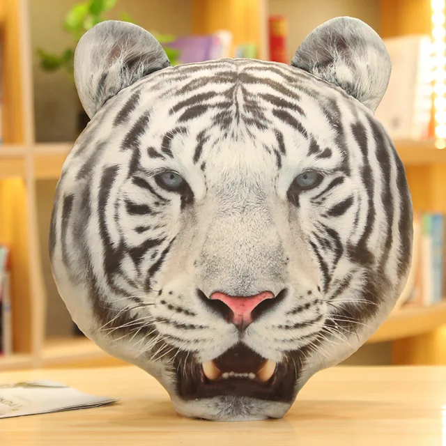 Soft Lifelike Plush Tiger Pillow Kawaii Room Decor Cute Stuffed Toys Doll Tiger Pillow For Sofa Reallife Tiger Cushion Pillow