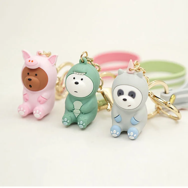 

Our Naked Bear Cute Doll Key chain Digital Toy Grizzly Bear Green Bear Cosplay Keychains Pendant Accessories Children Gift key