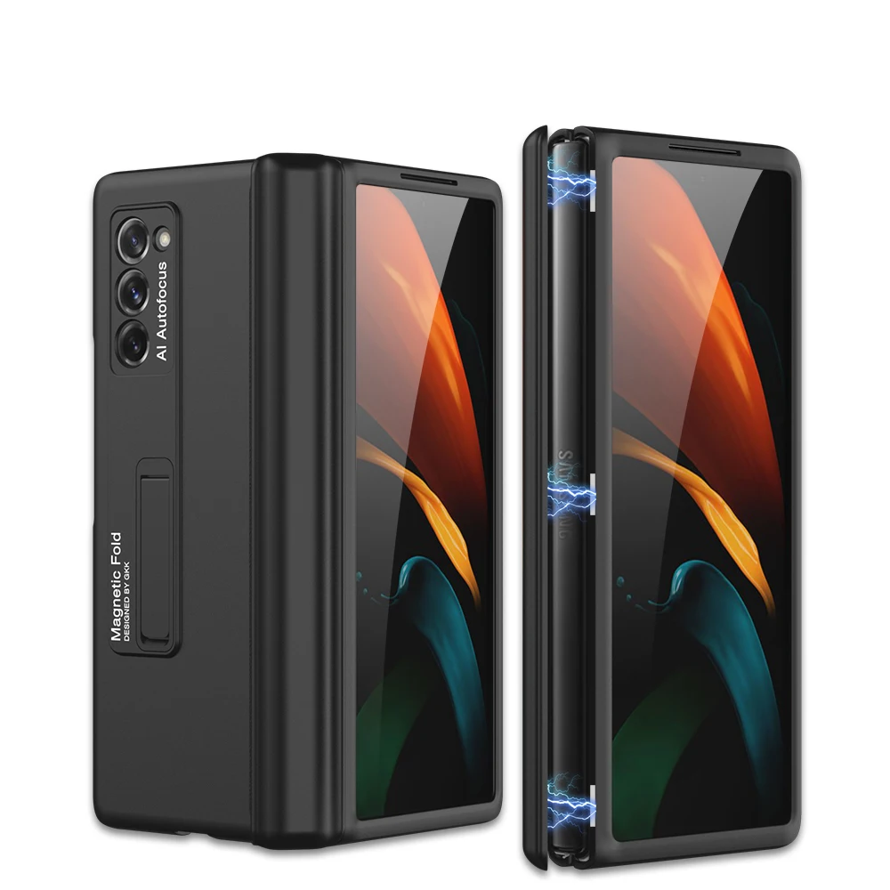 New TECH. 360 Degree All Inclusive Magnetic Attraction Bracket Kickstand Case for Samsung Galaxy Z Fold 2 Case for F9160 Case samsung silicone case Cases For Samsung