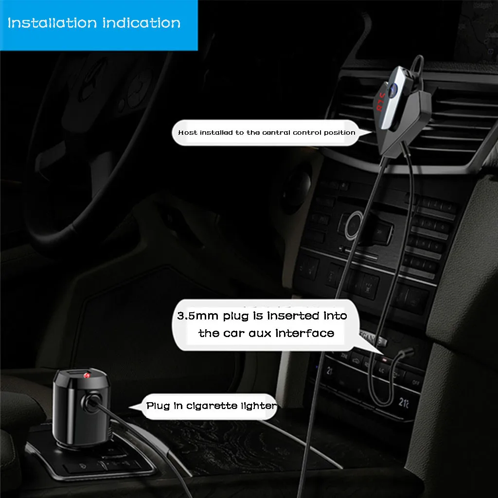Bluetooth автомобильный fm-передатчик Usb быстрое зарядное устройство для громкой связи Bluetooth гарнитура для Mp3 плеер Mp3 музыкальный плеер видеоплеер Портативный Walkman с Fm# Zer