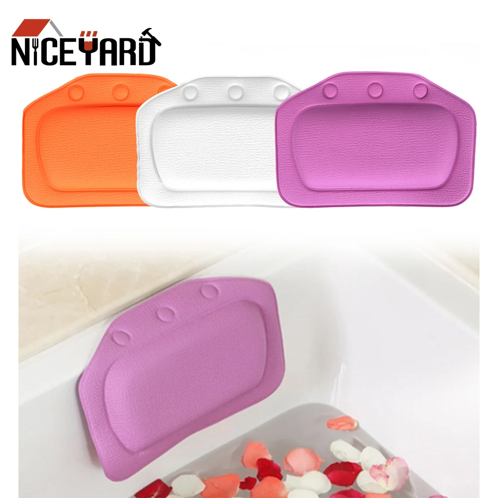 Bath Pillow NICEYARD Neck Bathtub Cushion SPA Bath Pillow Soft Headrest With Suction Cup