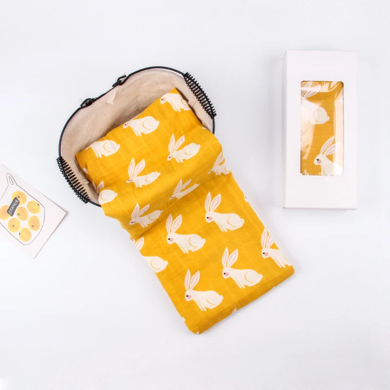 Rabbit New Cotton Baby Blankets Newborn Soft Organic Cotton Baby Blanket Muslin Swaddle Wrap Feeding Burp Cloth Towel Scarf Baby Stuff - Цвет: Rabbit