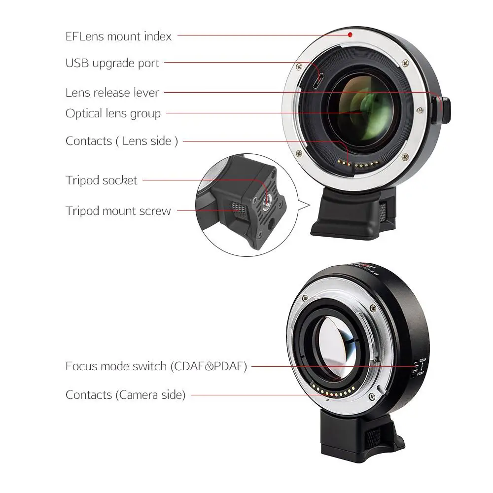 Viltrox EF-E II Авто фокус скоростной редуктор усилитель объектива адаптер для Canon EF объектив для sony NEX E A9 A7 A7R/II/III A7SII A6500 NEX7