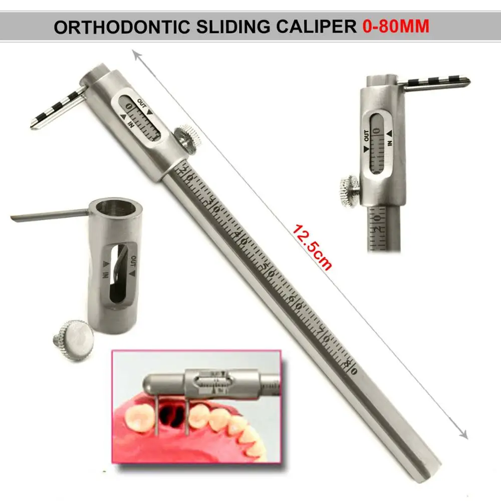 Orthodontic Sliding Caliper Sliding Caliper Dental Implant Measuring Gauge Orthodontic Scale Round afbeelding