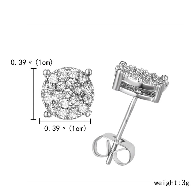 Sale Female Crystal Zircon Stone Earrings Fashion Full Rhinestone Filled Round Crystal Stud Earrings Jewelry For Women