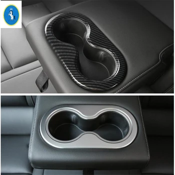 

Yimaautotrims Auto Accessory Rear Seat Water Cup Holder Frame Cover Trim Fit For Cadillac XT4 2019 2020 ABS Matte / Carbon Fiber