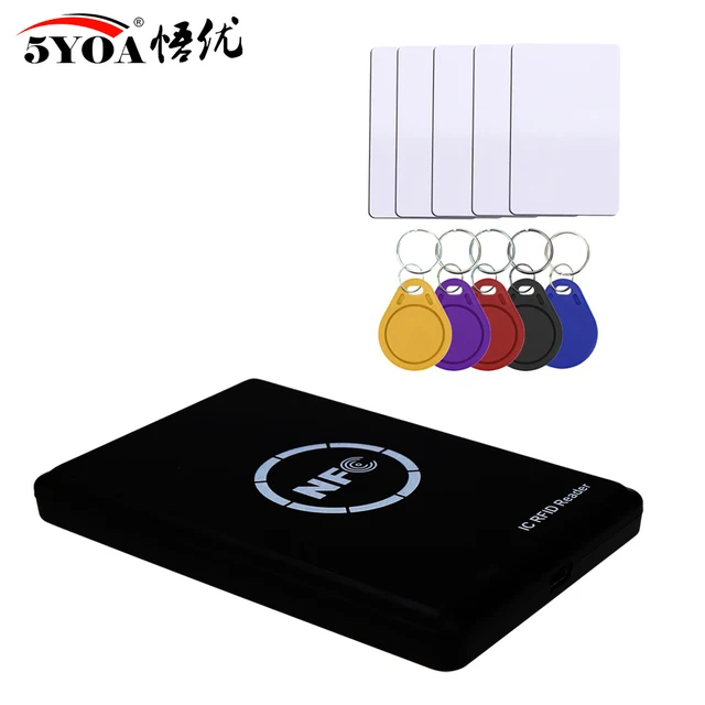 RFID Card Reader Copier Duplicator Key fob NFC Smart Card Reader Writer 13.56MHz Encrypted Programmer uid keyfobs 5
