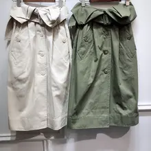 Новинка, женская модная сексуальная Однотонная юбка с завышенной талией, необычная тканевая сумка с поясом, хлопковая юбка, 1101