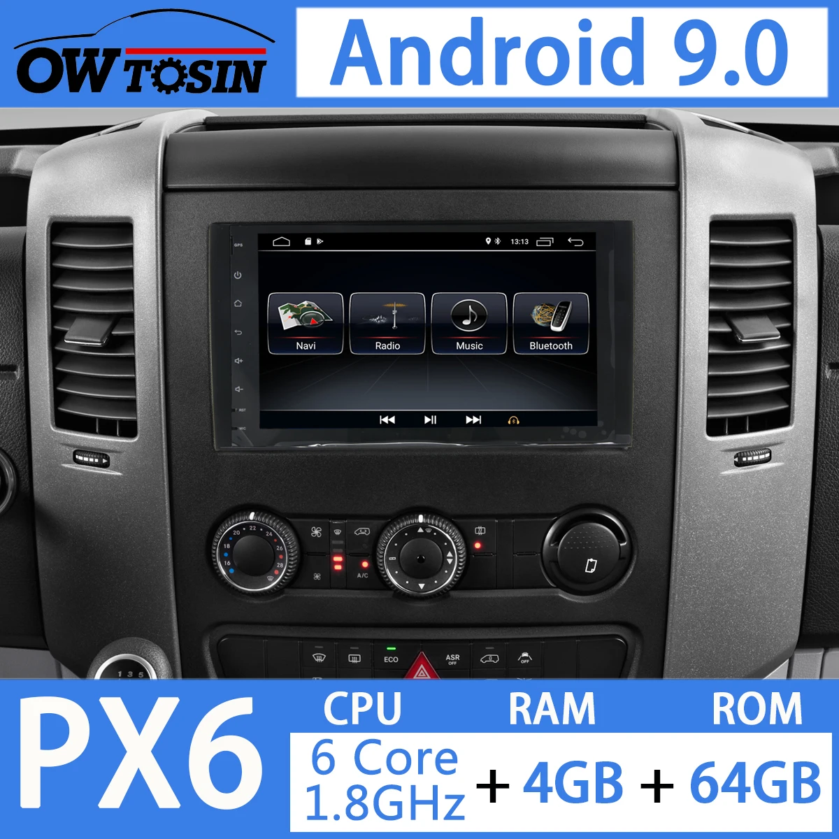 Perfect 9" Android 9.0 Car Multimedia PX6 4GB+64GB GPS Radio Player For Mercedes Benz Sprinter W169 W245 W906 B200 Vito Viano W469 W639 1