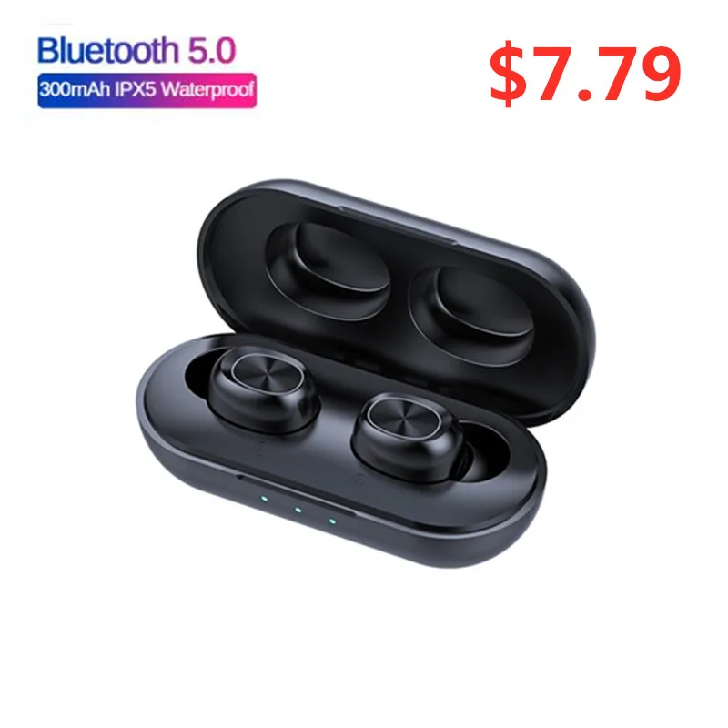 

B5 TWS Bluetooth Wireless Earphone 5.0 Touch Control Earbuds Waterproof 9D Stereo Music Headset with mic with 300mAh Power Bank