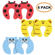 6 шт. Детская безопасность защита милые животные безопасности карты двери стопор Детская безопасность защита для дверного замка детские товары для ухода за новорожденными