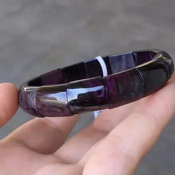 

Certificate Natural Sugilite Blue Purple Gemstone 12x6mm Rectangle Beads Stretch Bracelet Women Charms Bracelet AAAAA