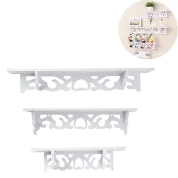 

Simple Rack 3Pcs/Set Hanging Fashion Home Decor Holder Elegant Storage Ornament White Wall Shelf Collecting Display
