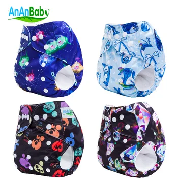 

2020 Washable Baby Cloth Diaper pocket Waterproof Cartoon Owl Baby Diapers Reusable Cloth Nappy Suit 0-2years 3-15kg