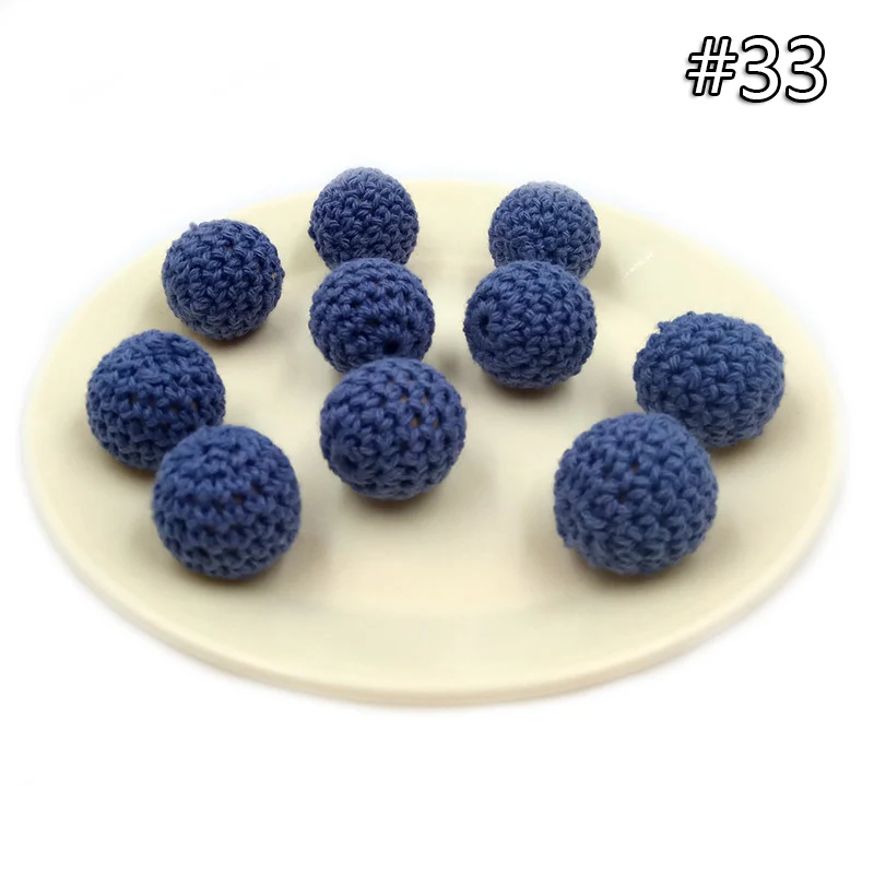 wood teether 33 5 шт. детский прорезыватель, вязаные крючком бусины, 16 мм, деревянный прорезыватель, подвесная детская коляска, аксессуары для детской коляски, зажим для пустышки, деревянная кукла младенца - Цвет: wood teether 33