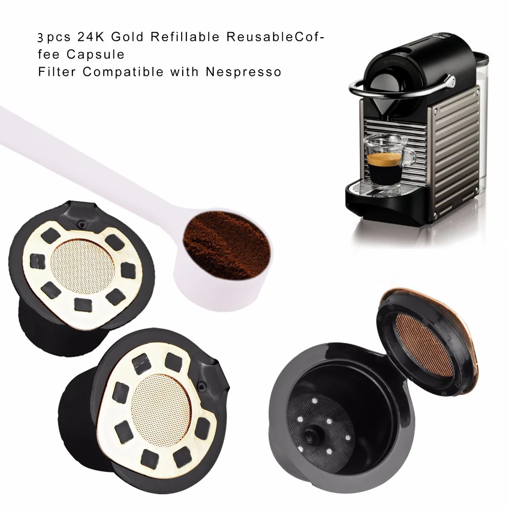 3 шт./лот многоразовые кофейные капсульные фильтры для Nespresso фильтр Pod с сеткой из