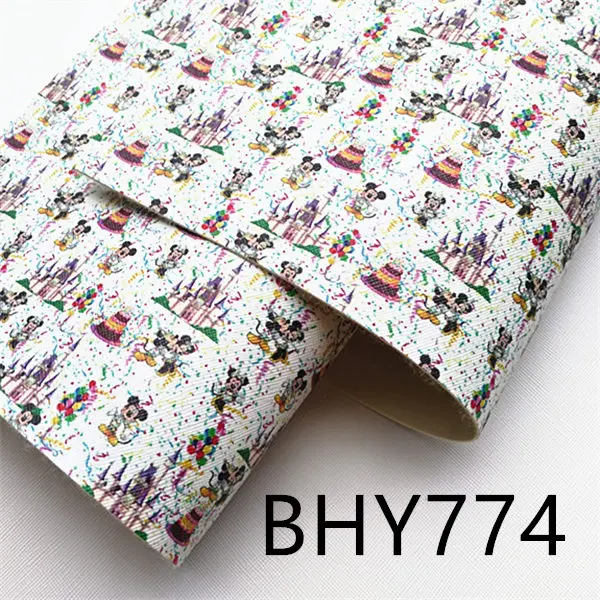 20*33 см A4 мультфильм печати искусственная кожа для DIY аксессуары BHY774 - Цвет: BHY774