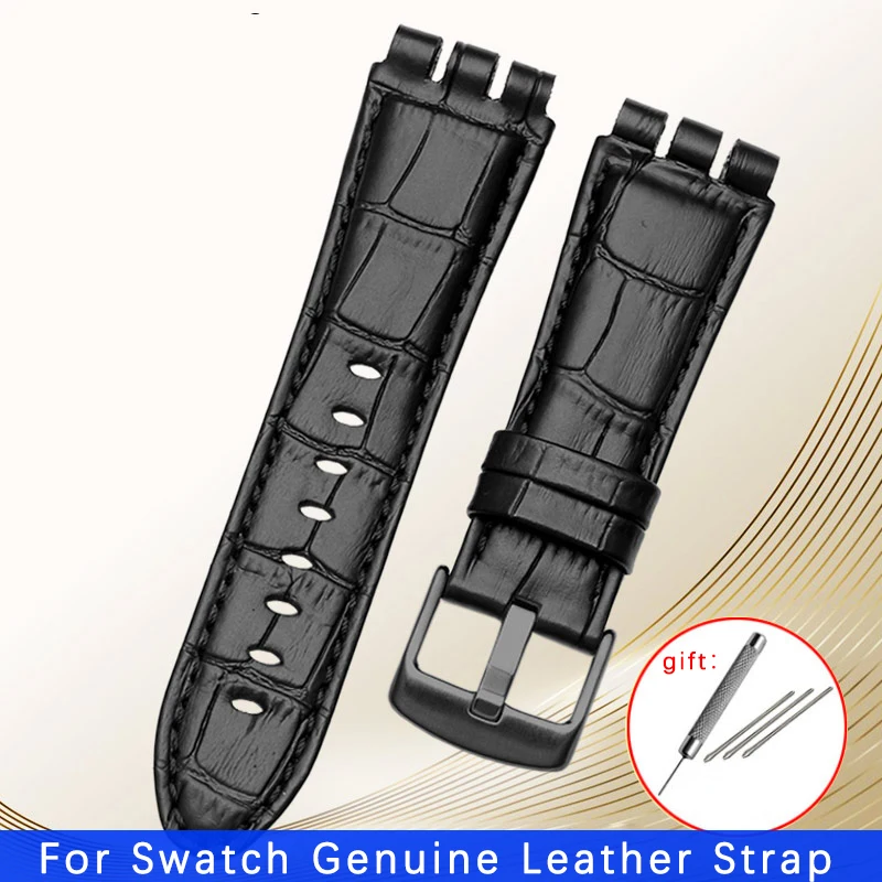 Ремешок из натуральной телячьей кожи для часов Swatch IRONY YOS440 449 448 401G | Наручные часы