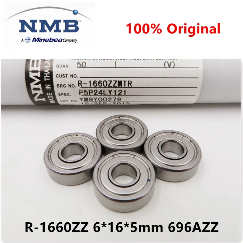 Nmb-rolamentos de Esferas em Miniatura de Precisão Rolamento de Alta Velocidade R1660zz 6x16x5 mm 696azz 1660 696 6x16x5 mm 20 Pcs 100 Pcs