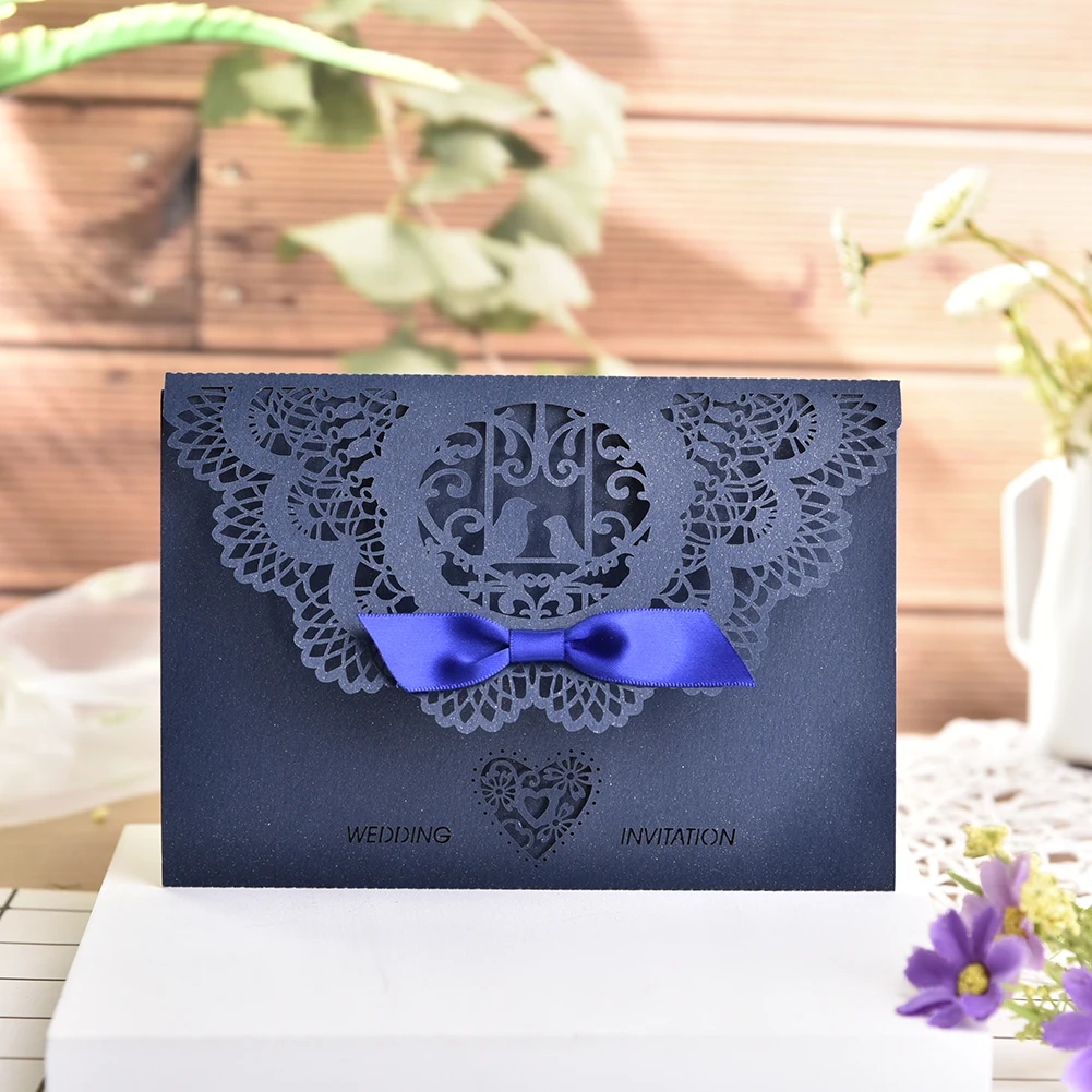  10PCS European Style Elegant Delicate Carved Lace Wedding Party Invitations Cards Wedding Party Dec - 4.00042E+12