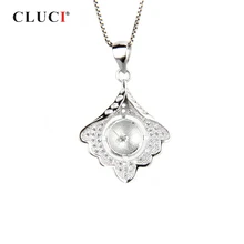 CLUCI в форме раковины 925 Серебряный кулон с жемчугом монтажный Серебряный 925 женский кулон подвески