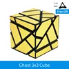 Lefun FangCun Black Base Ghost 6cm Cube Magico 3x3 Strange-shape Magic Cube Puzzle Hollow Sticker SpeedCube Educational Toys 1