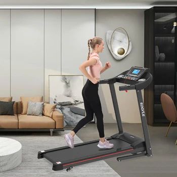 

Folding Treadmill, Smart Motorized Treadmill with Manual Incline and Air Spring & MP3, Exercise Running Machine