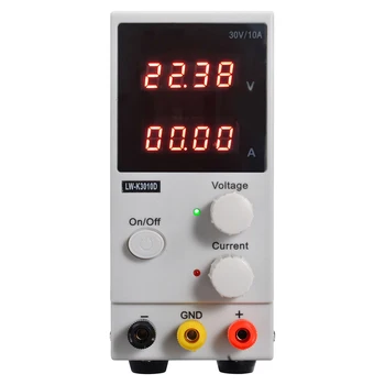 

30V DC Power Supply Regulated Adjustable Switching LCD Dual Digital Display Lab Power Supply Voltage Regulator 70*160*215mm