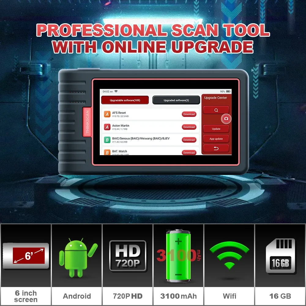 US $349.96 THINKSCAN MAX Professional Car VIN Auto Scanner All System Active Test ECU Coding 28 Reset OBD2 Code Reader PK Launch Crp909e