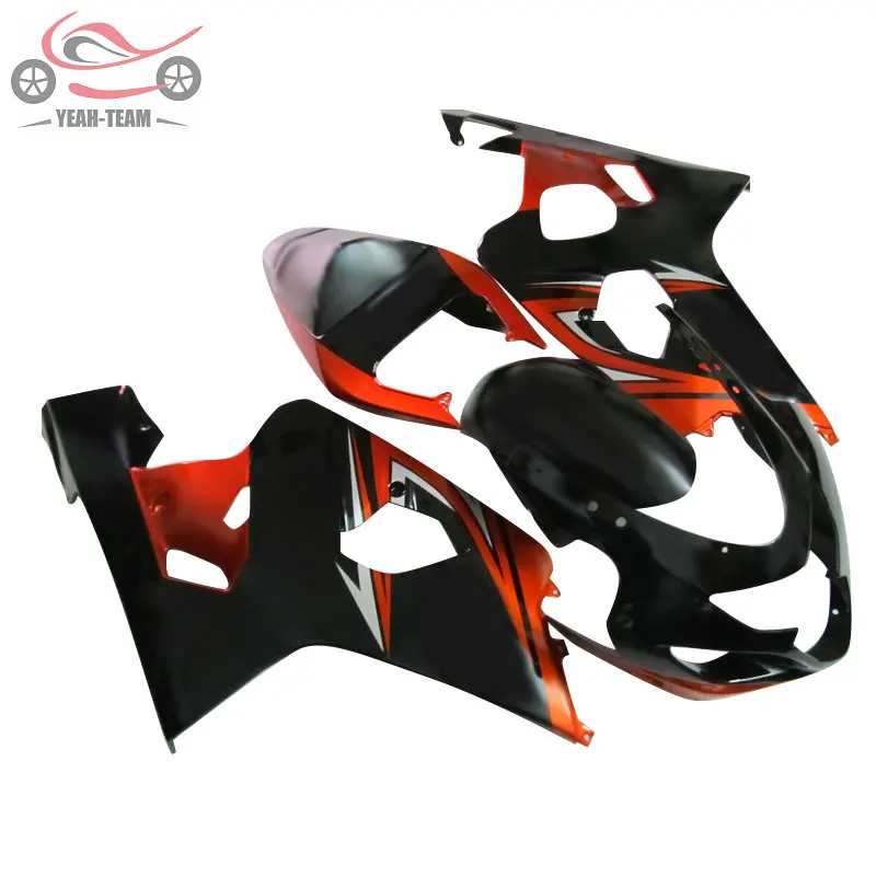 Набор обтекателей на заказ для Suzuki GSXR600 2004 2005 GSX R750 K4 04 05 GSXR 600 750 Черный Оранжевый обтекатель кузова мотоцикла
