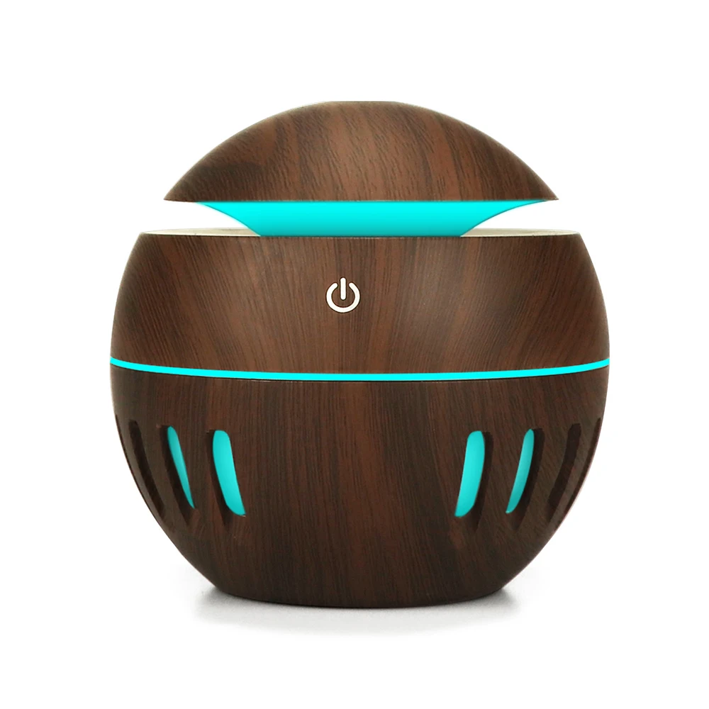 

Aroma Diffuser Ultrasonic Air Humidifier 130ml Wood Grain LED Night Light Air Purifier Portable Office USB Charging Mist Maker