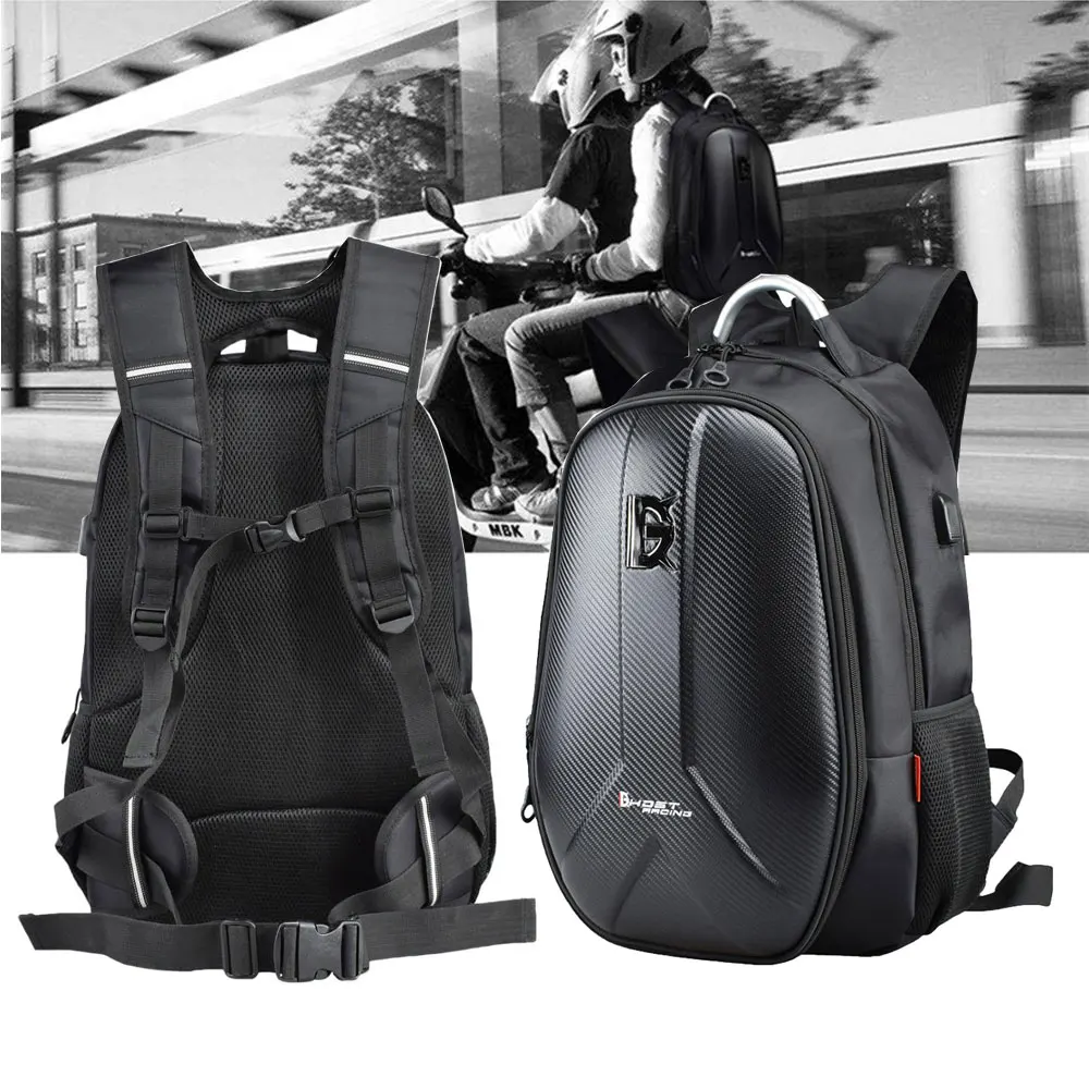 Perfeclan Motorcycle Helmet Backpack Racing Luggage Hard Shell Shoulder Bag