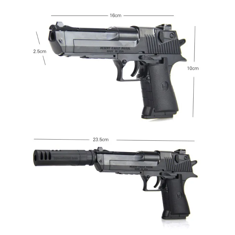 DIY Building Blocks Gun Toys Weapon Pistol Desert Eagle Mini Plastic Assembly Toy Model Kits Can Fire Bullets for Kids Gifts 2 DIY Building Blocks Gun Toys Weapon Pistol Desert Eagle Mini Plastic Assembly Toy Model Kits Can Fire Bullets for Kids Gifts 2