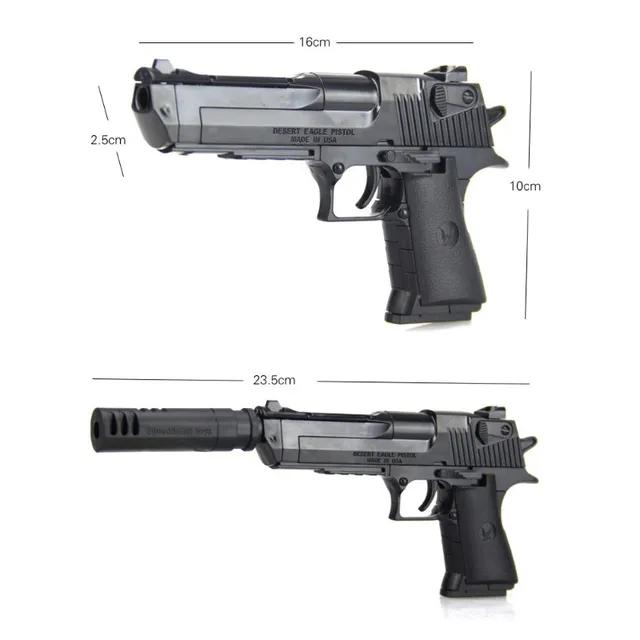 DIY Building Blocks Gun Toys Weapon Pistol Desert Eagle Mini Plastic Assembly Toy Model Kits Can Fire Bullets for Kids Gifts 2