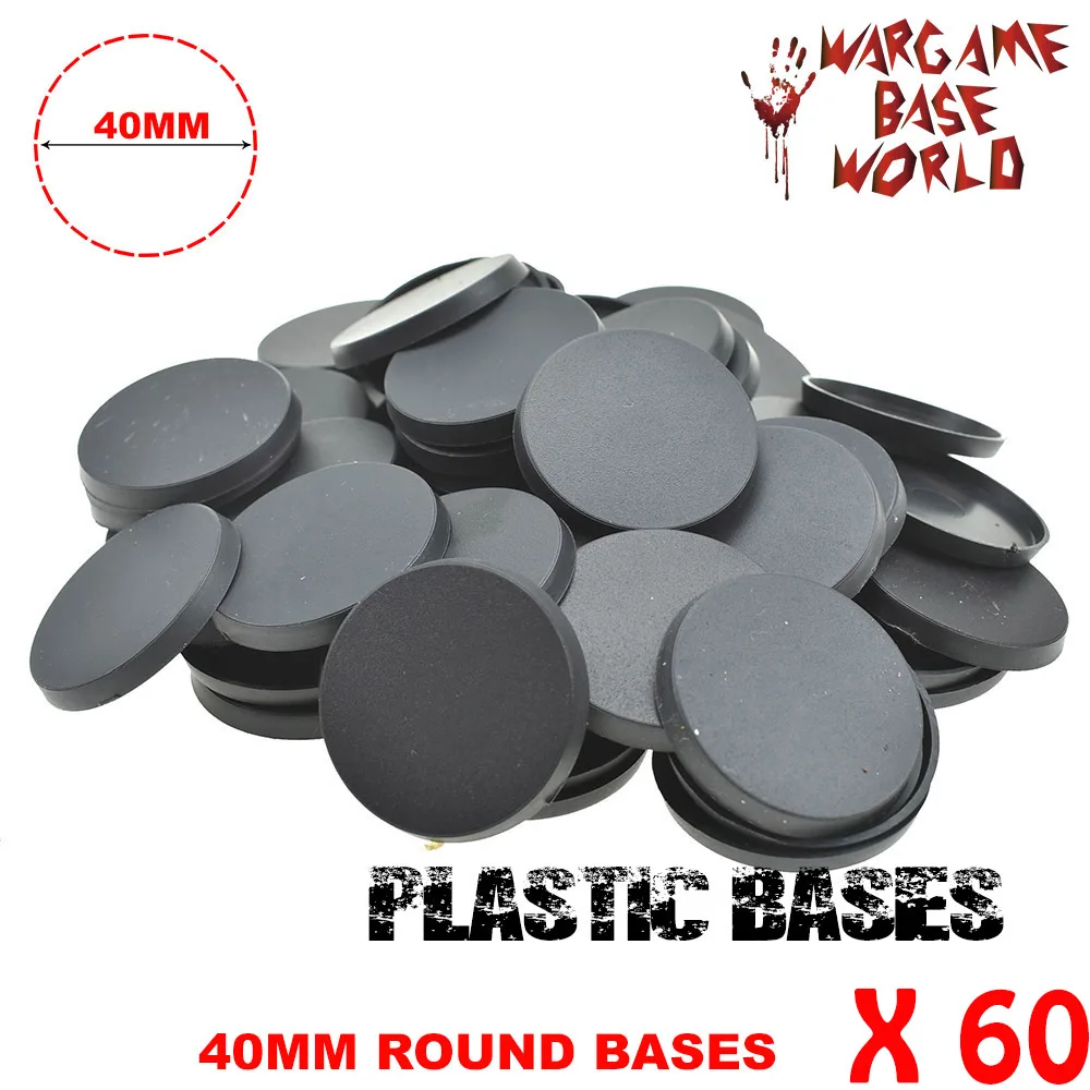 Heyyoucast bases de plástico redondas para juegos de guerra, 60x40mm