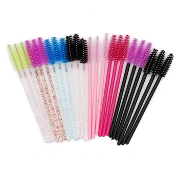 

50PCS Eyelash Brush Spoolies Wand Curler Brush Eyebrow Comb Mascara Wands Applicator for Eyelash Extension Makeup Tools