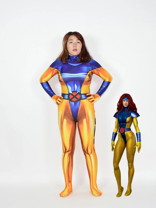 Темно-Феникс Жан Серый косплей костюмы X-Men супергерой облегающий костюм на