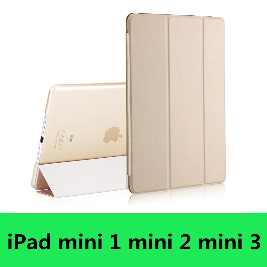 Чехол для iPad 9,7 6th воздуха, версия 1, 2, 3, ремешок Pro 10,5 мини на возраст 1, 2, 3, 4, 5, прозрачный просвечивающийся Чехол Smart sleep wake up из искусственной кожи чехол - Цвет: gold-L-mini 123