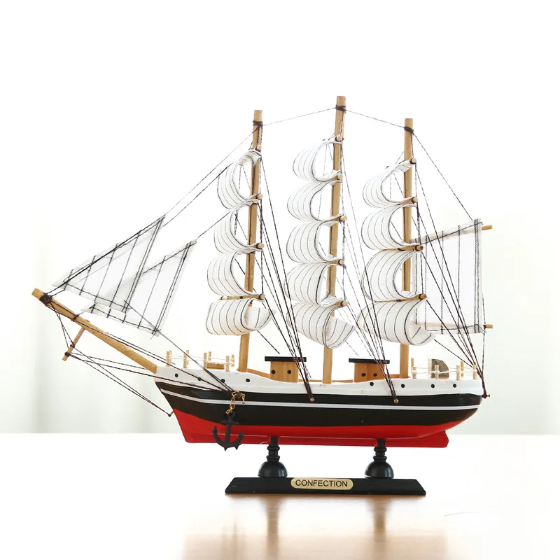 Средиземноморская деревянная фигурка парусника винтажная модель парусника модель корабля Настольный украшения для дома подарок на день рождения 30 см