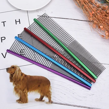 

19cm High Quality Dog Comb Professional Steel Grooming Comb Dog Cat Cleaning Brush